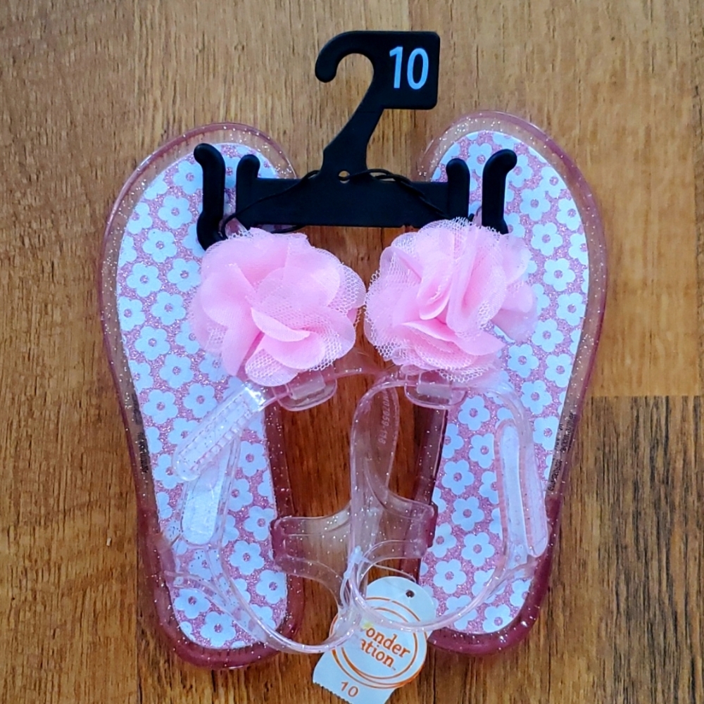 Wonder Nation pink sparkle‎ jelly shoes